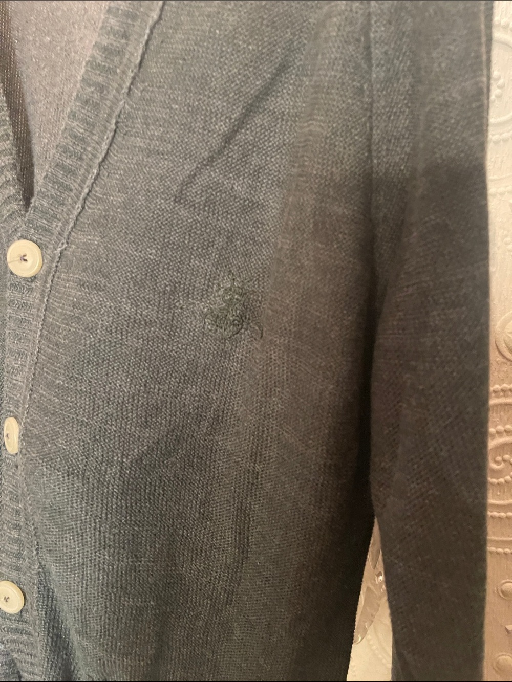Vivienne Westwood Men's Charcoal Gray V-Neck Cardigan - Picture 5 of 9